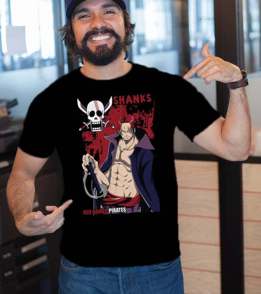 Red Haired Pirates Shanks Skull Symbol Manga T-Shirt