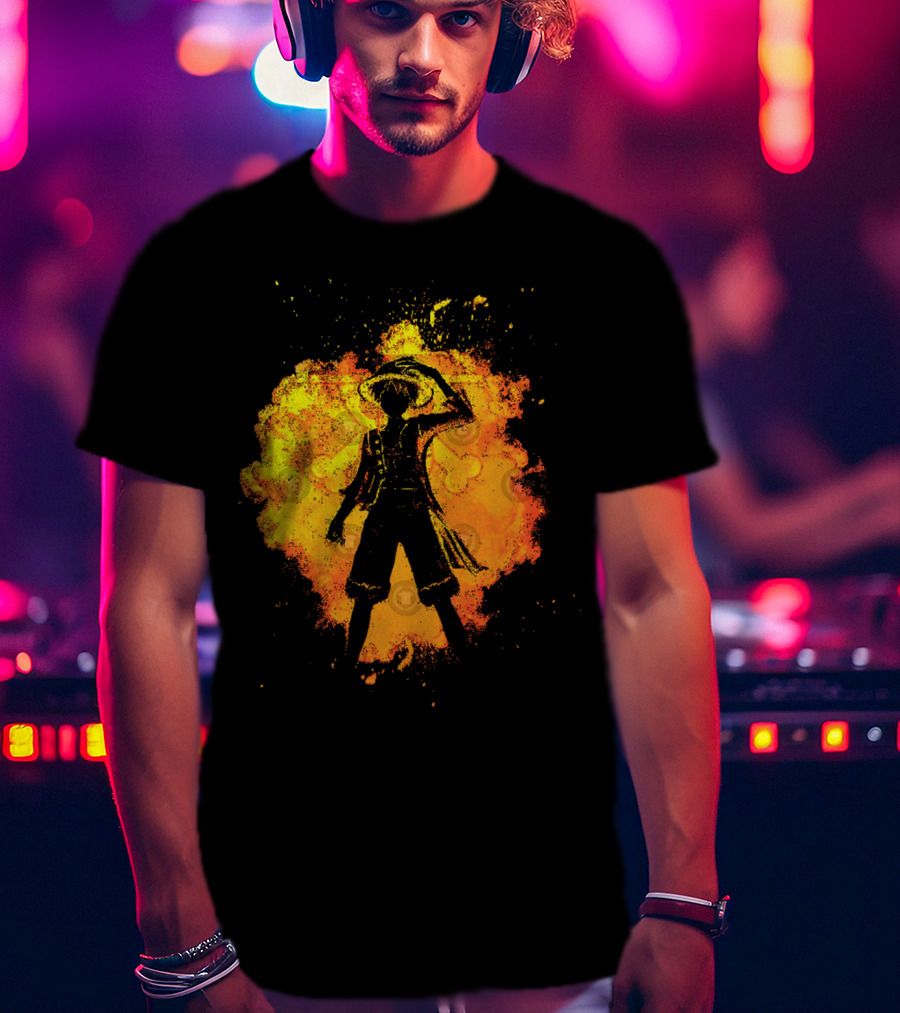 Soul Of The Pirate Luffy Fire Silhouette Anime T-Shirt