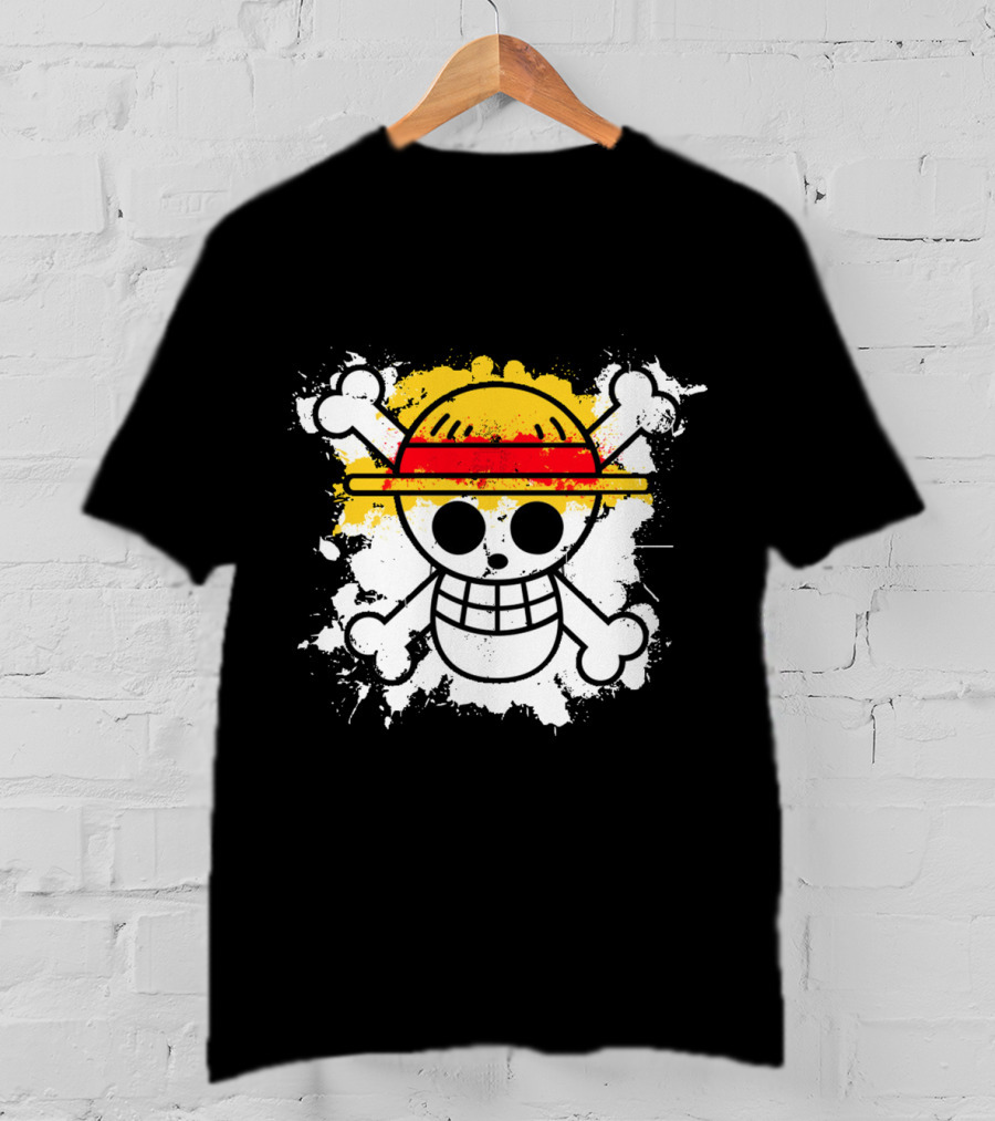 Straw Hat Pirates Jolly Roger Skull Emblem One Piece Anime T-Shirt