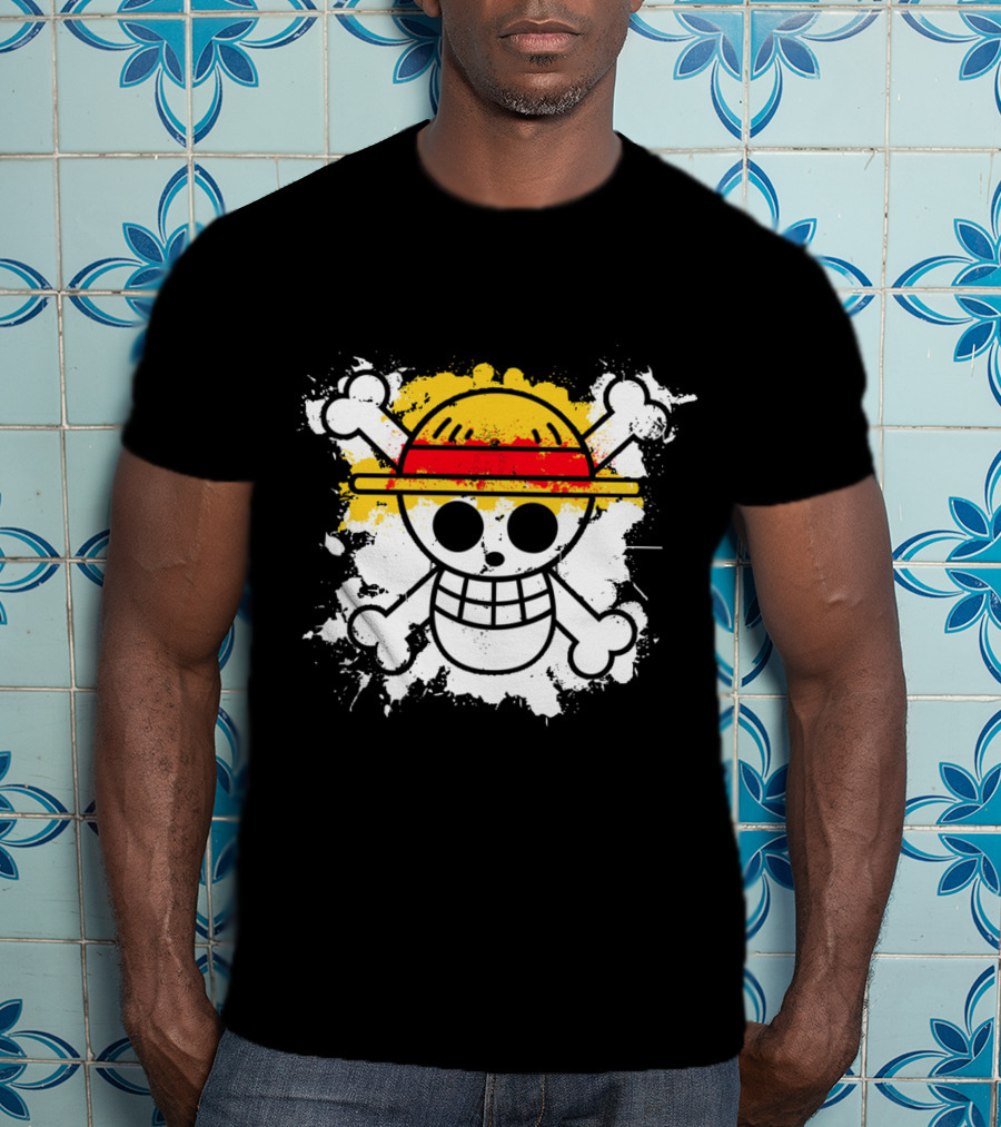 Straw Hat Pirates Jolly Roger Skull Emblem One Piece Anime T-Shirt