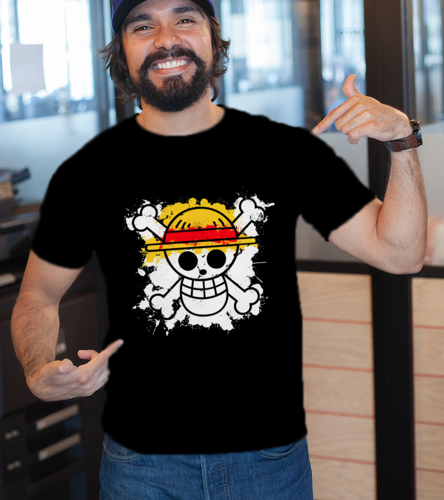 Straw Hat Pirates Jolly Roger Skull Emblem One Piece Anime T-Shirt