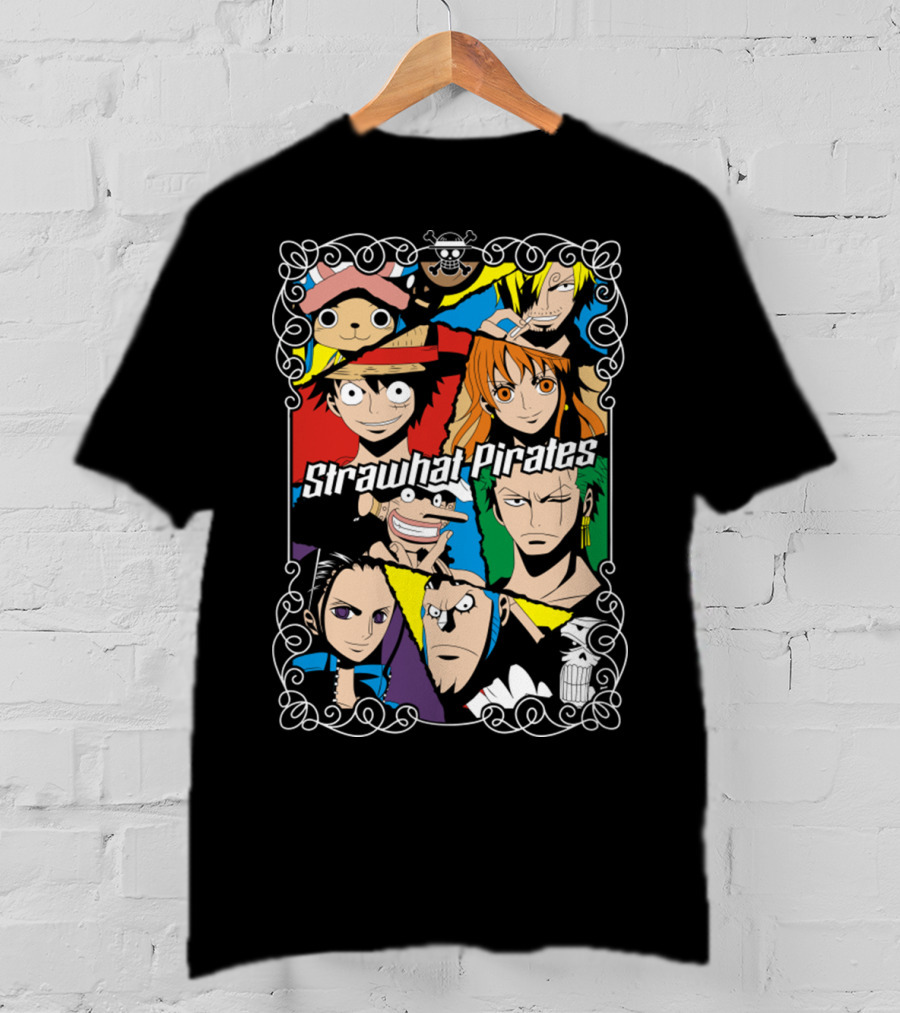 Strawhat Pirates Crew Vibrant Character Portraits T-Shirt