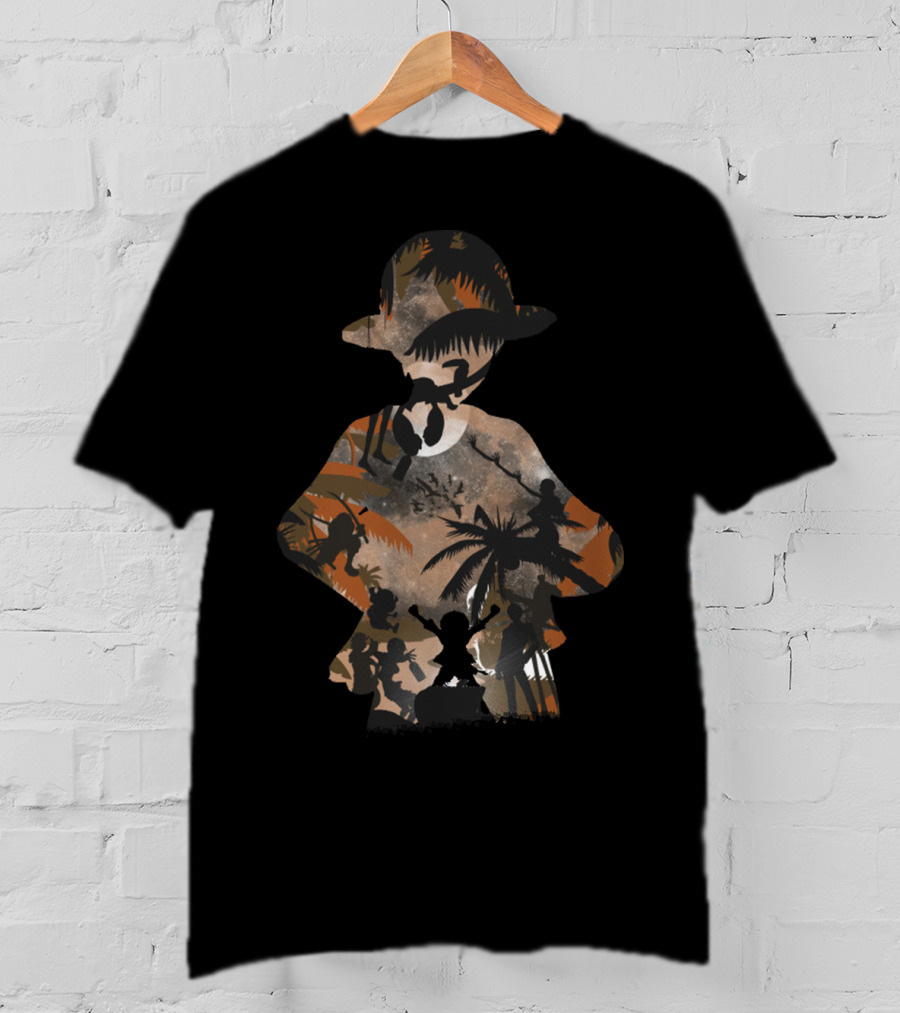 One Piece Straw Hat Crew Adventure Silhouette Scene T-Shirt