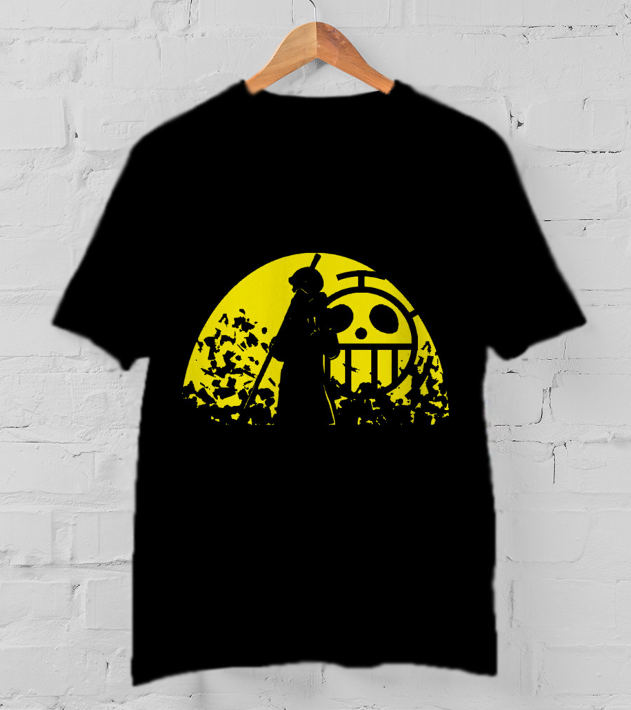 Trafalgar D Water Law One Piece Heart Pirates Jolly Roger Sunset T-Shirt