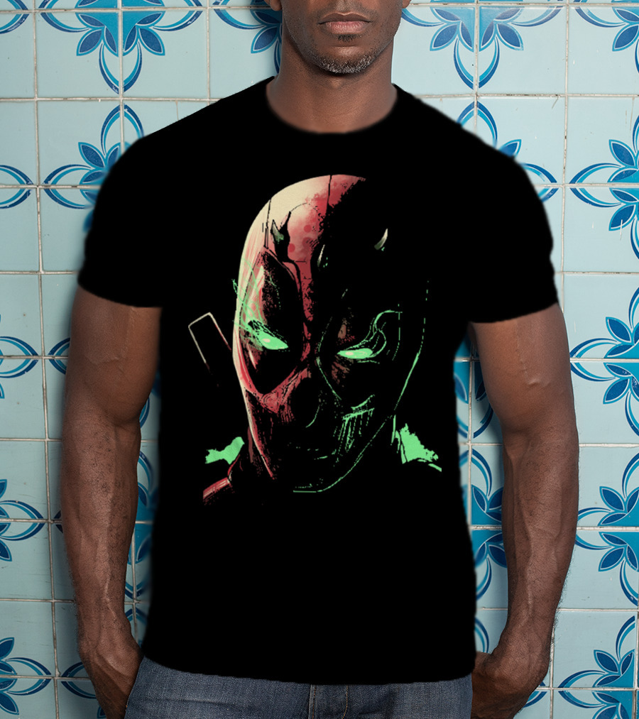 Deadpool Darth Maul Crossover Villainous Face Mashup T-Shirt