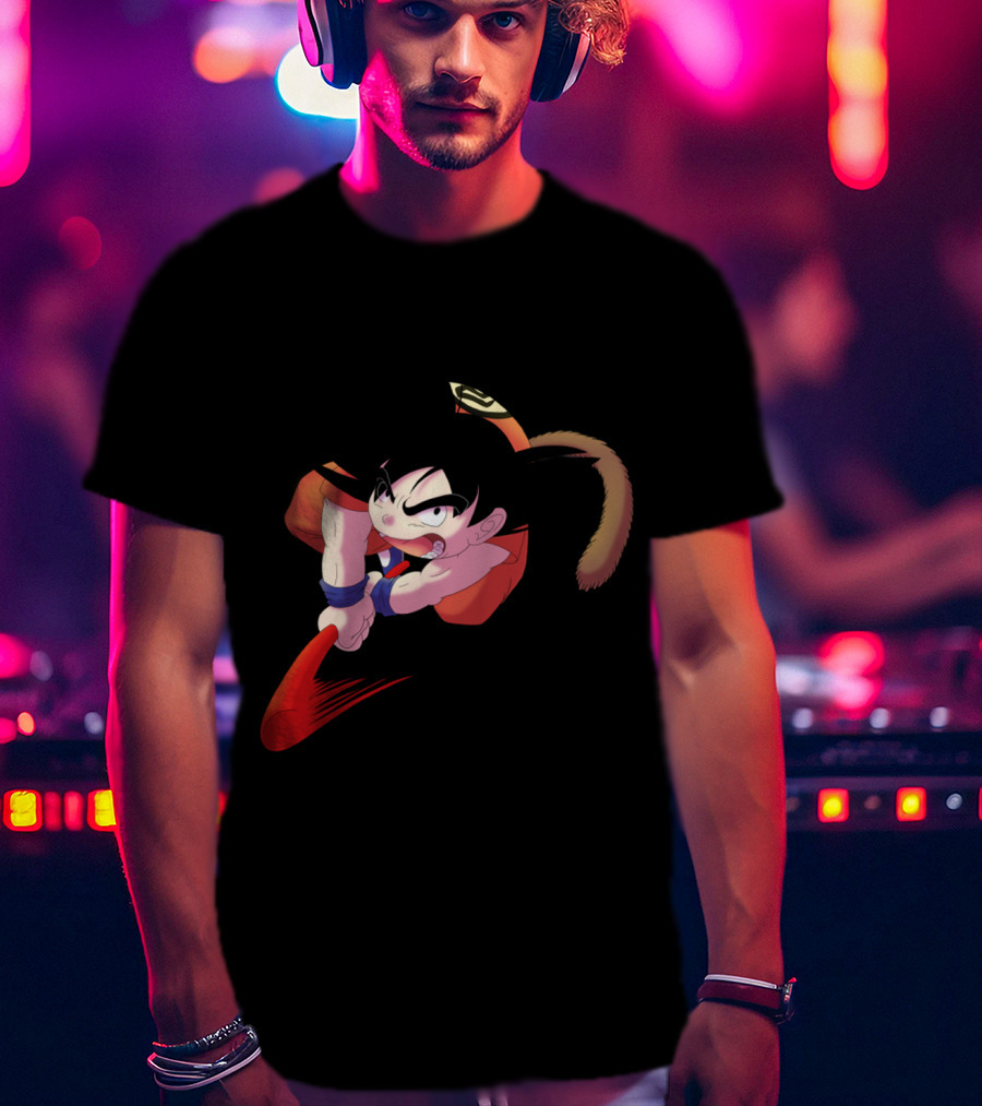 Aerial Attack Goku Dragon Ball Kid Flying Nimbus Power T-Shirt