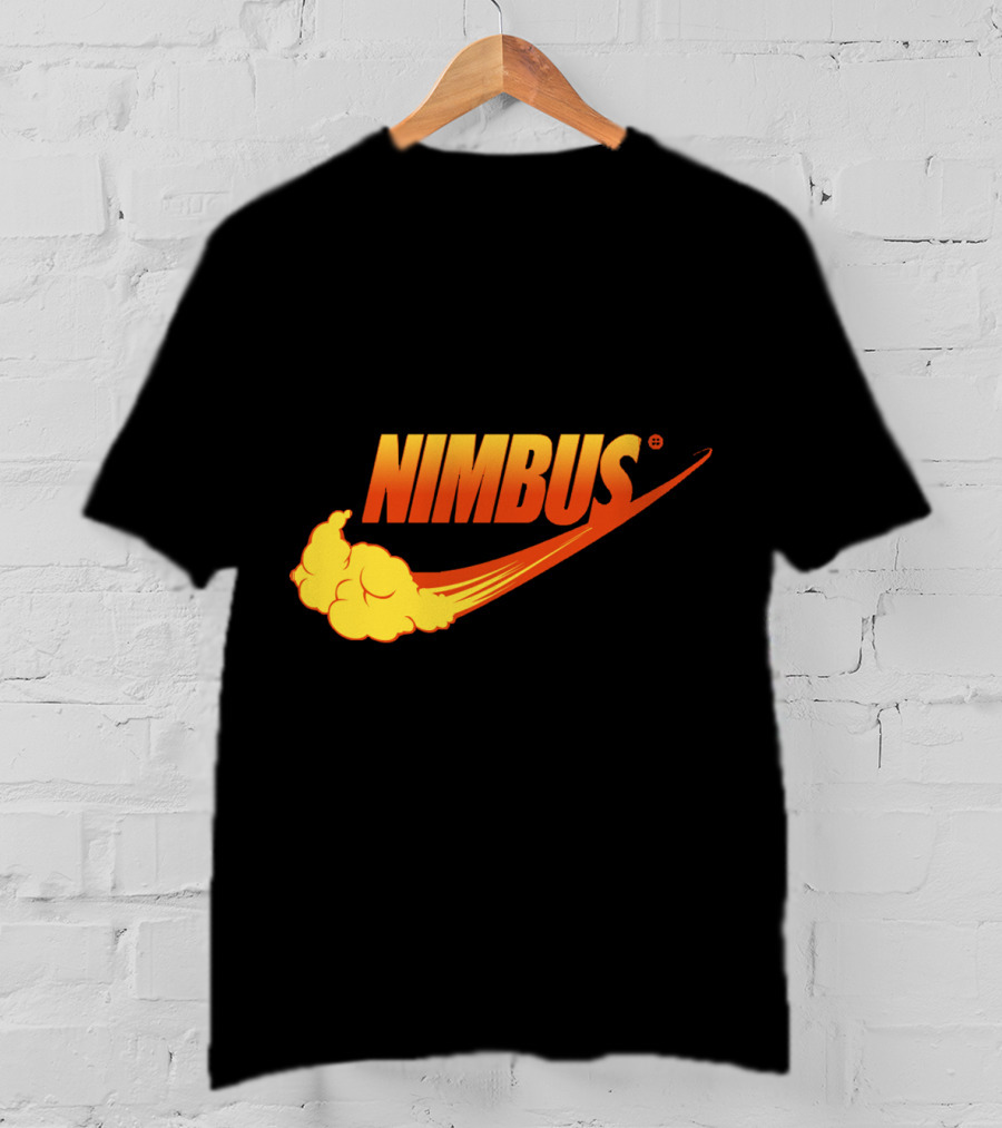 Nimbus Cloud Swoosh Orange Text T-Shirt