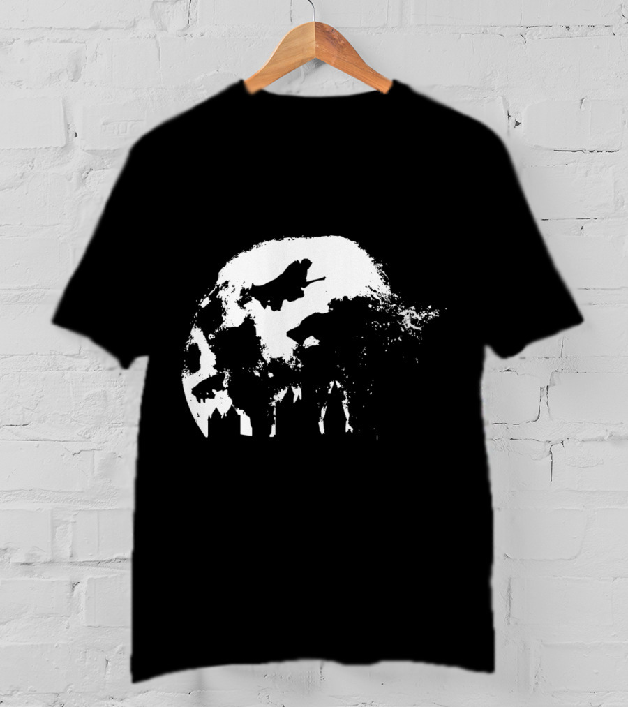 Full Moon Flying Over Hogwarts T-Shirt
