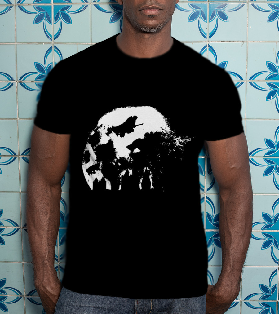 Full Moon Flying Over Hogwarts T-Shirt