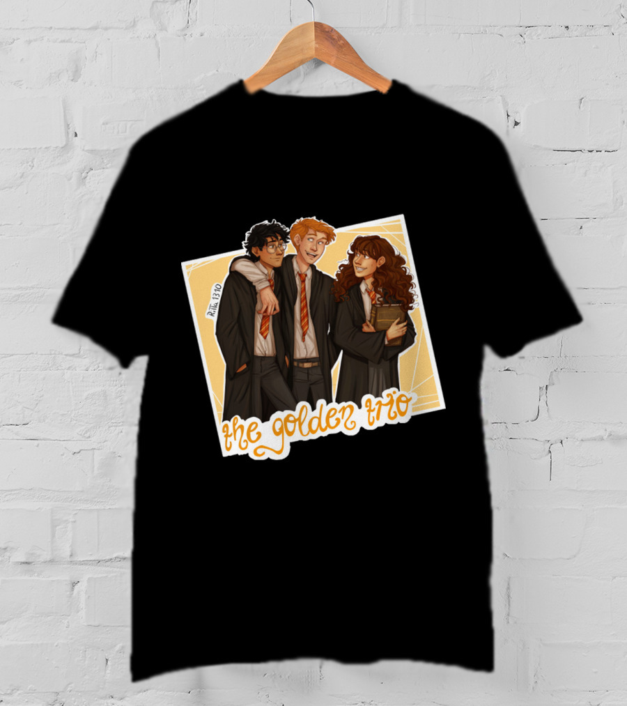 The Golden Trio: Ron, Hermione, And Harry In School Robes T-Shirt
