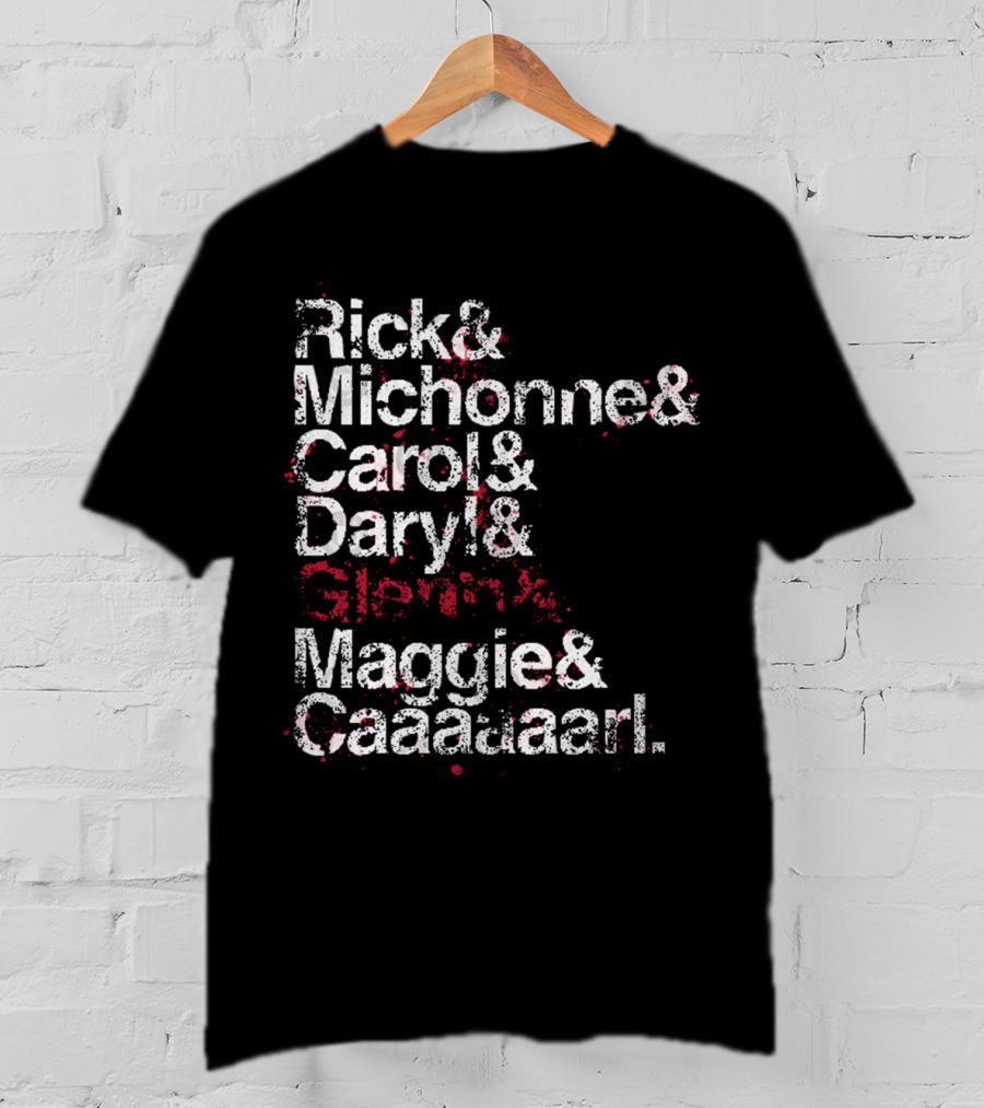Rick And Michonne And Carol And Daryl And Maggie And Caaaaarl Spoiler Version T-Shirt