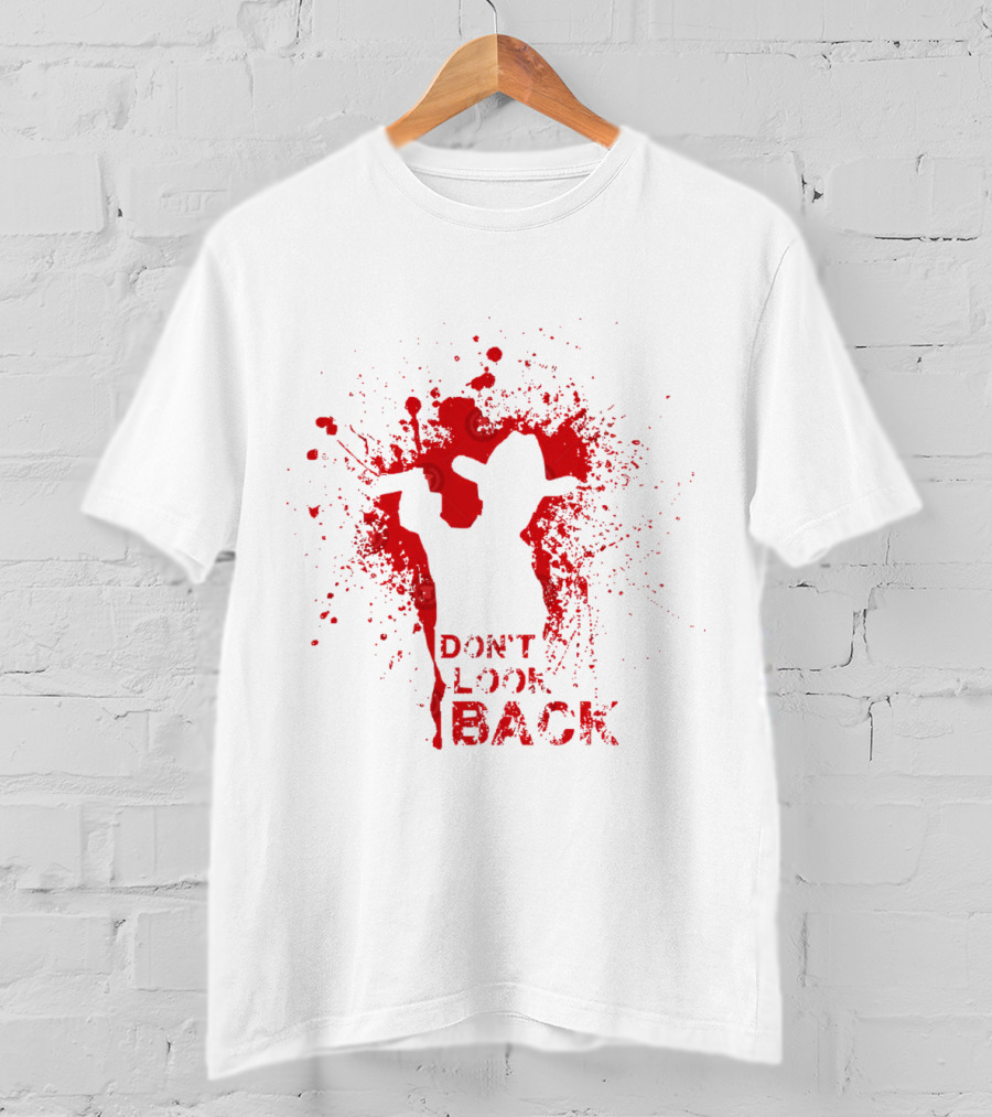 Don't Look Back Cowboy Silhouette With Red Splatter T-Shirt