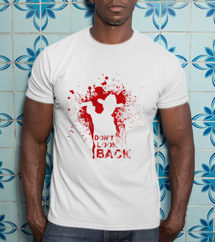 Don't Look Back Cowboy Silhouette With Red Splatter T-Shirt