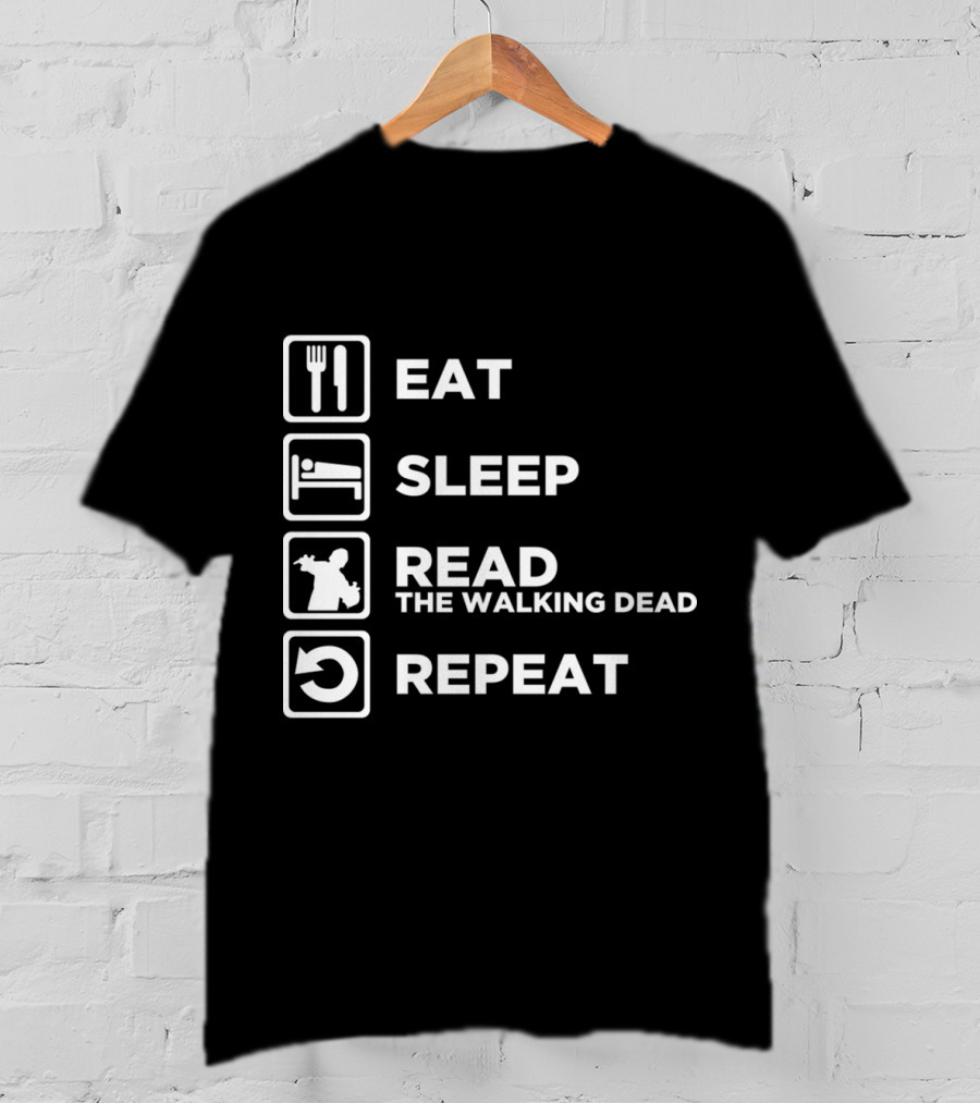 Eat Sleep Read The Walking Dead Repeat Zombie Cycle T-Shirt