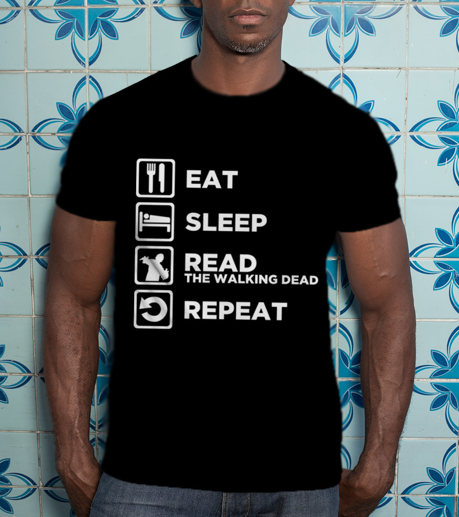 Eat Sleep Read The Walking Dead Repeat Zombie Cycle T-Shirt