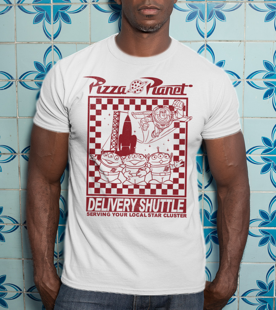 Pizza Planet Delivery Shuttle Serving Your Local Star Cluster T-Shirt