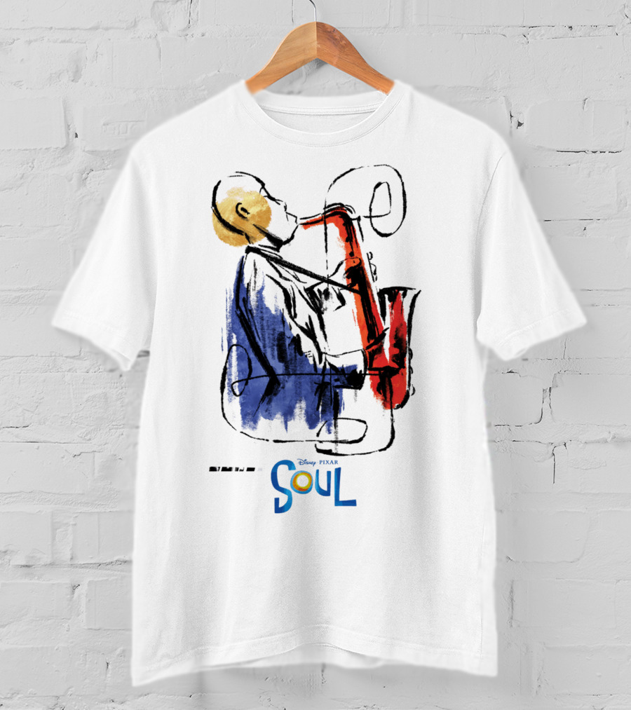 Disney Pixar Soul Watercolor Saxophonist T-Shirt