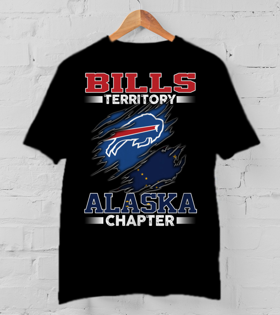 BILLS Territory Alaska Chapter Buffalo Icon With State Flag Elements T-Shirt