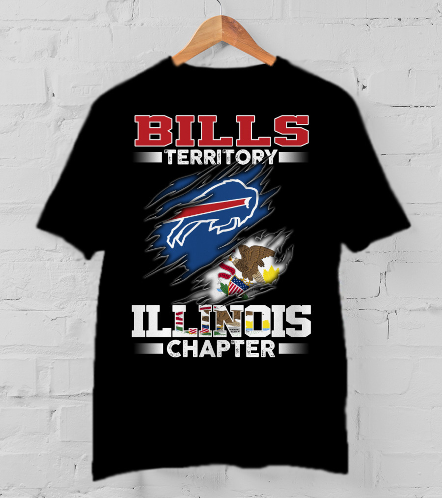 BILLS Territory Illinois Chapter Buffalo Bills Logo And Illinois State Seal T-Shirt