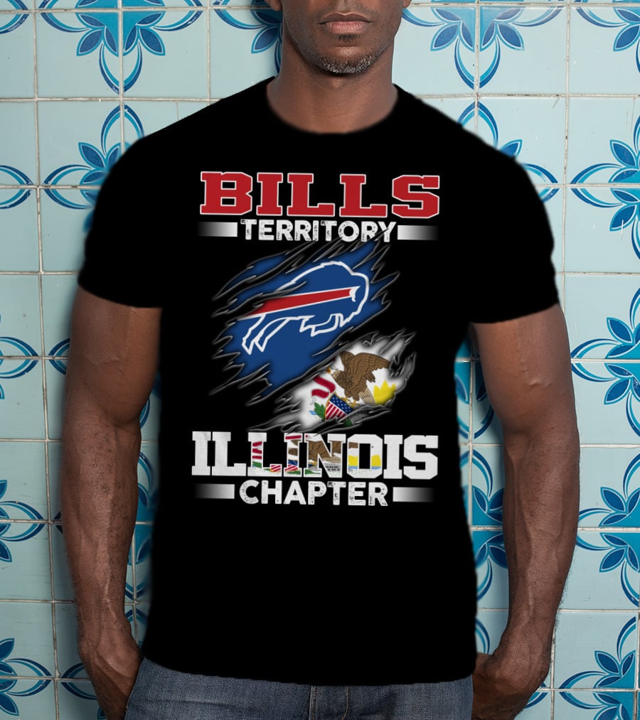BILLS Territory Illinois Chapter Buffalo Bills Logo And Illinois State Seal T-Shirt