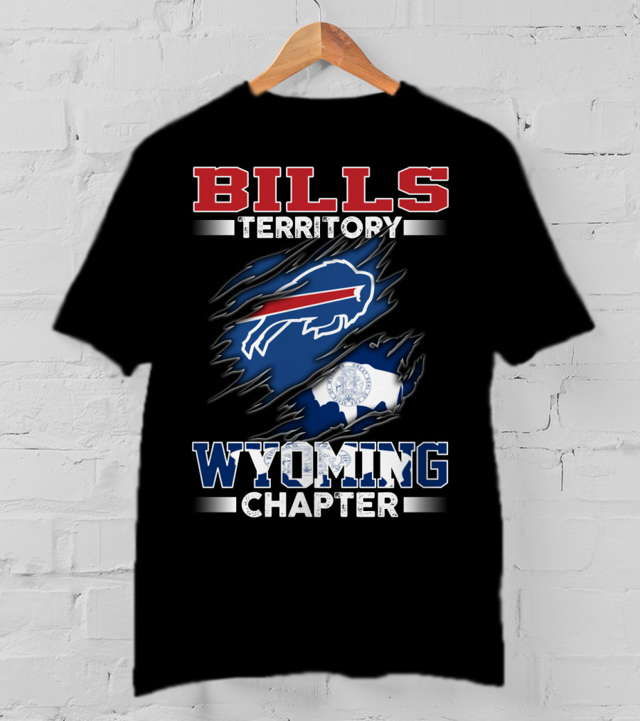 BILLS Territory Wyoming Chapter Buffalos Logo And State Flag T-Shirt