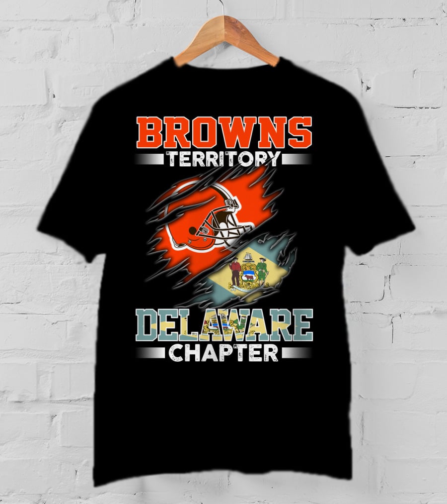 BROWNS Territory Delaware Chapter Football Helmet State Flag T-Shirt