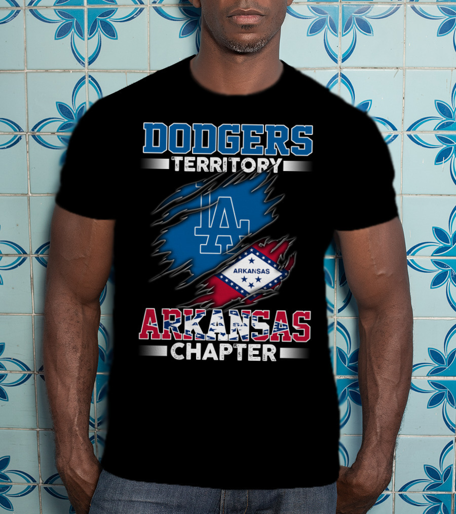 Dodgers Territory Arkansas Chapter LA Arkansas Flag T-Shirt