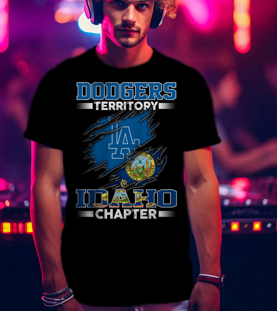 Dodgers Territory Idaho Chapter LA Logo And State Seal T-Shirt