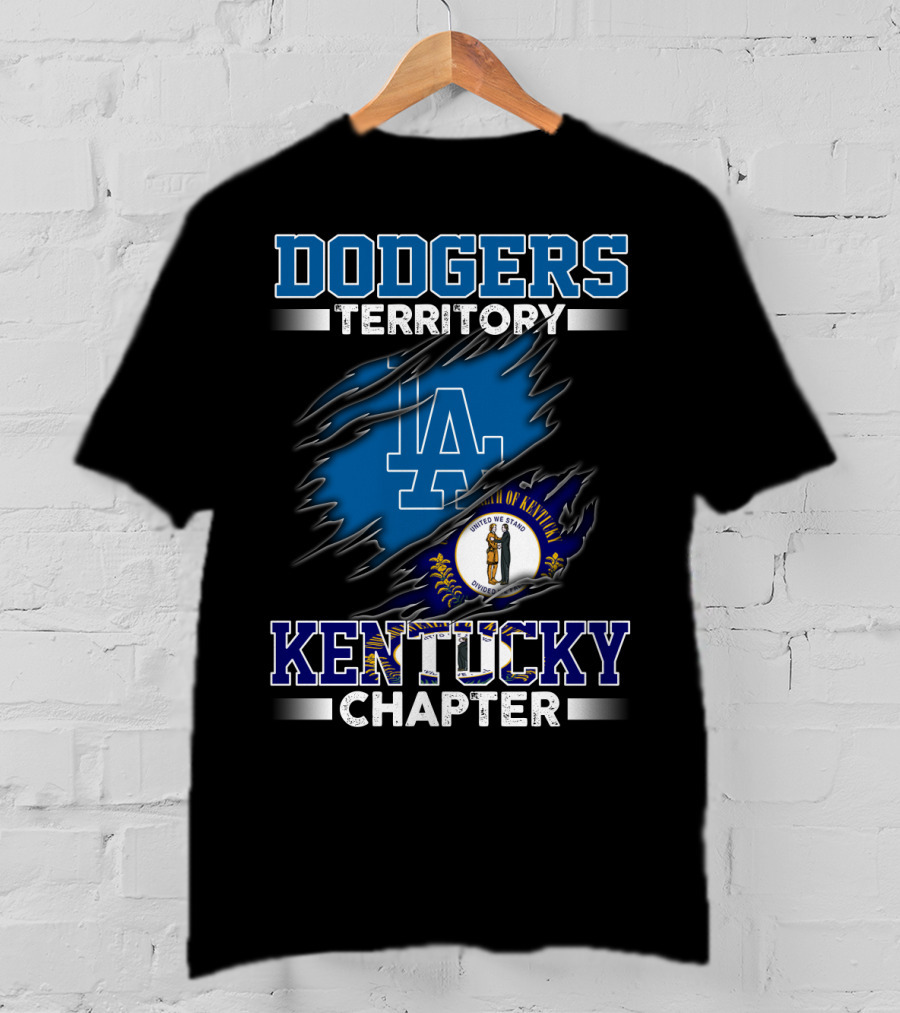Dodgers Territory Kentucky Chapter LA Kentucky Flag T-Shirt