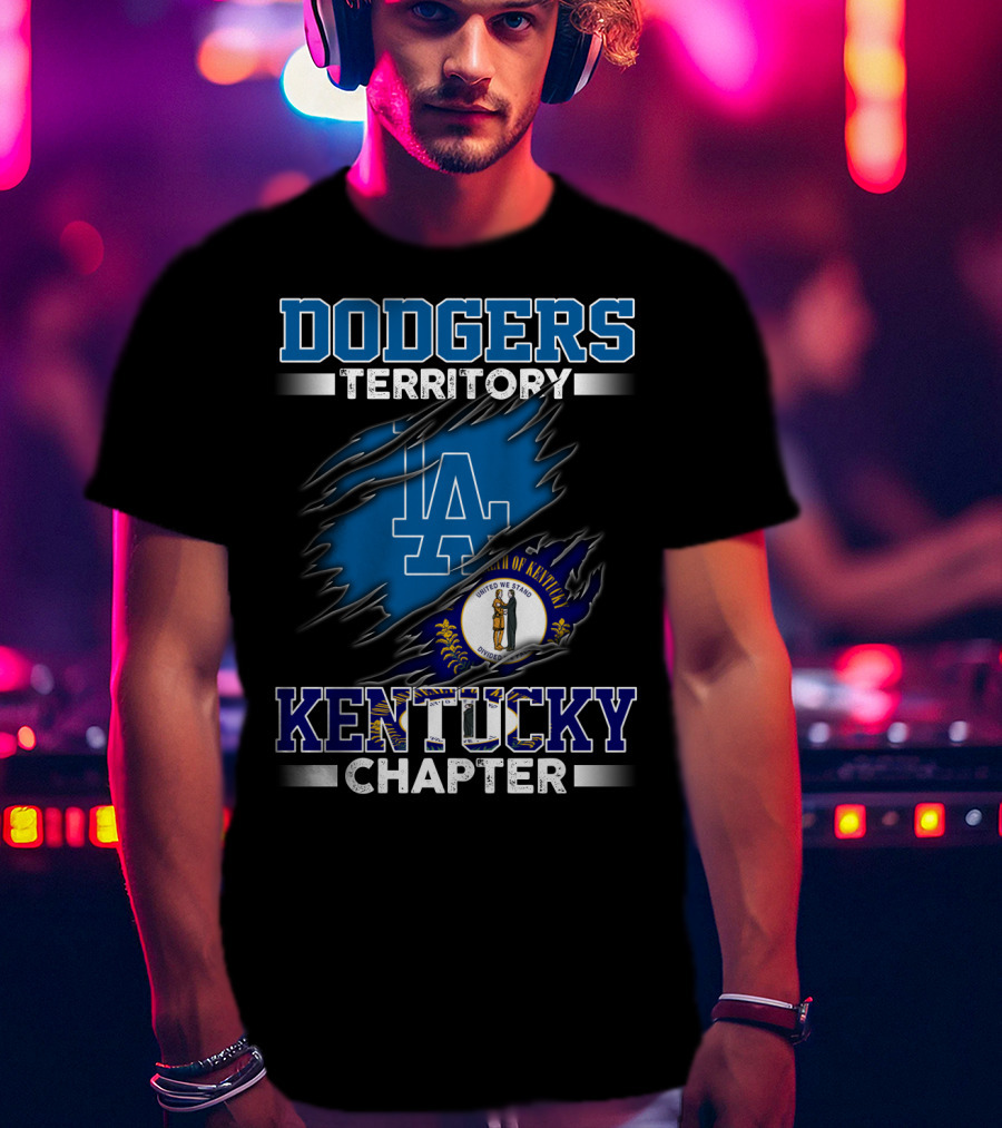 Dodgers Territory Kentucky Chapter LA Kentucky Flag T-Shirt