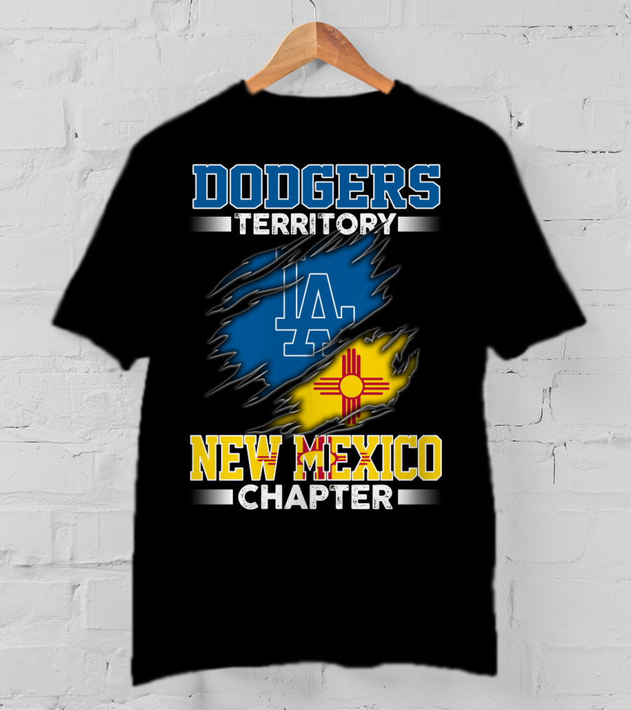 Dodgers Territory New Mexico Chapter LA Logo New Mexico Flag T-Shirt