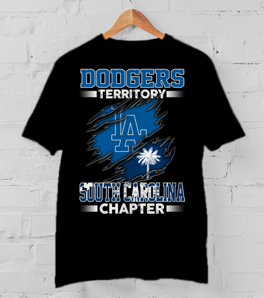 Dodgers Territory South Carolina Chapter LA Logo Palmetto Tree T-Shirt