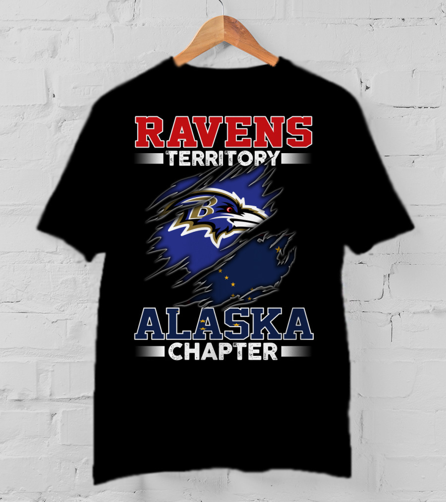 Ravens Territory Alaska Chapter Nfl Fan Logo State Pride T-Shirt