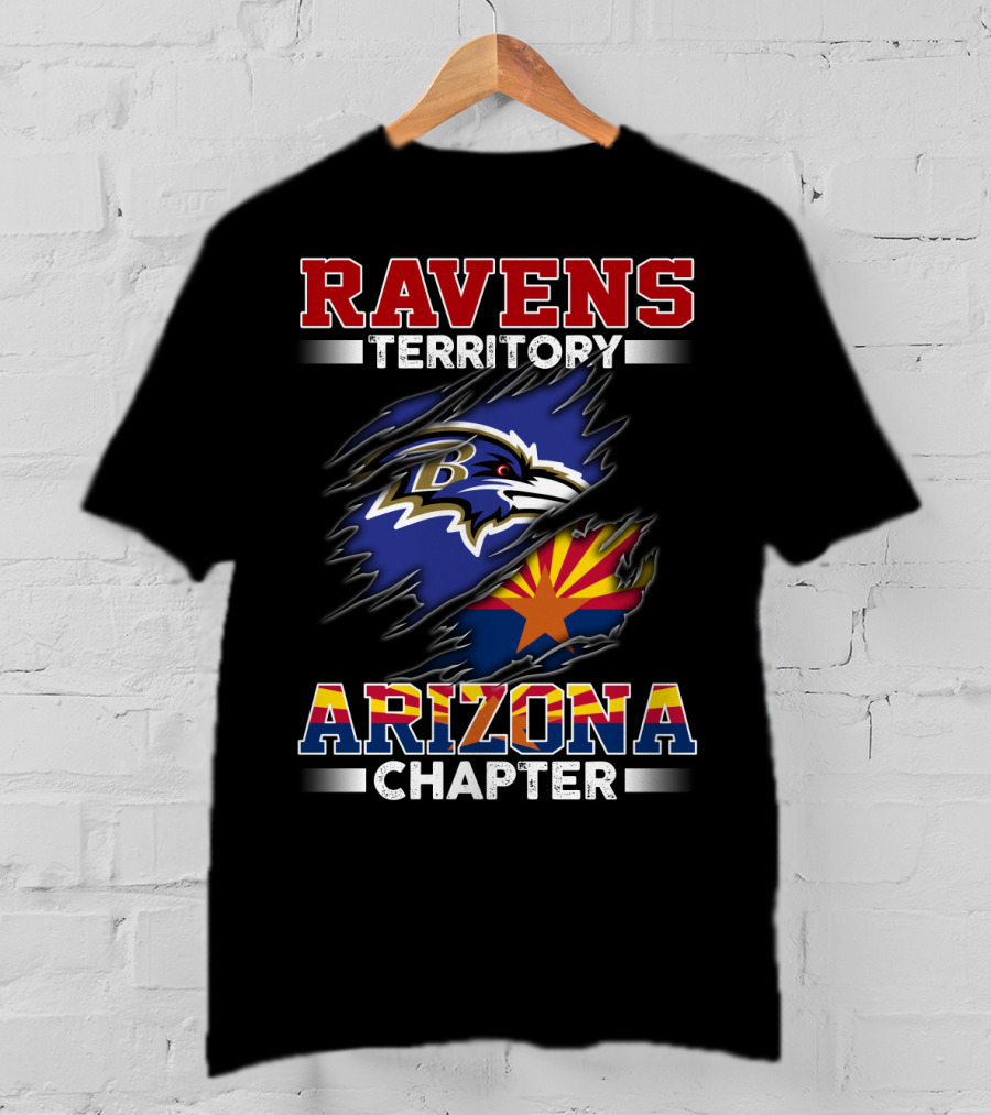 Ravens Territory Arizona Chapter Baltimore Ravens Logo Arizona Flag Elements T-Shirt