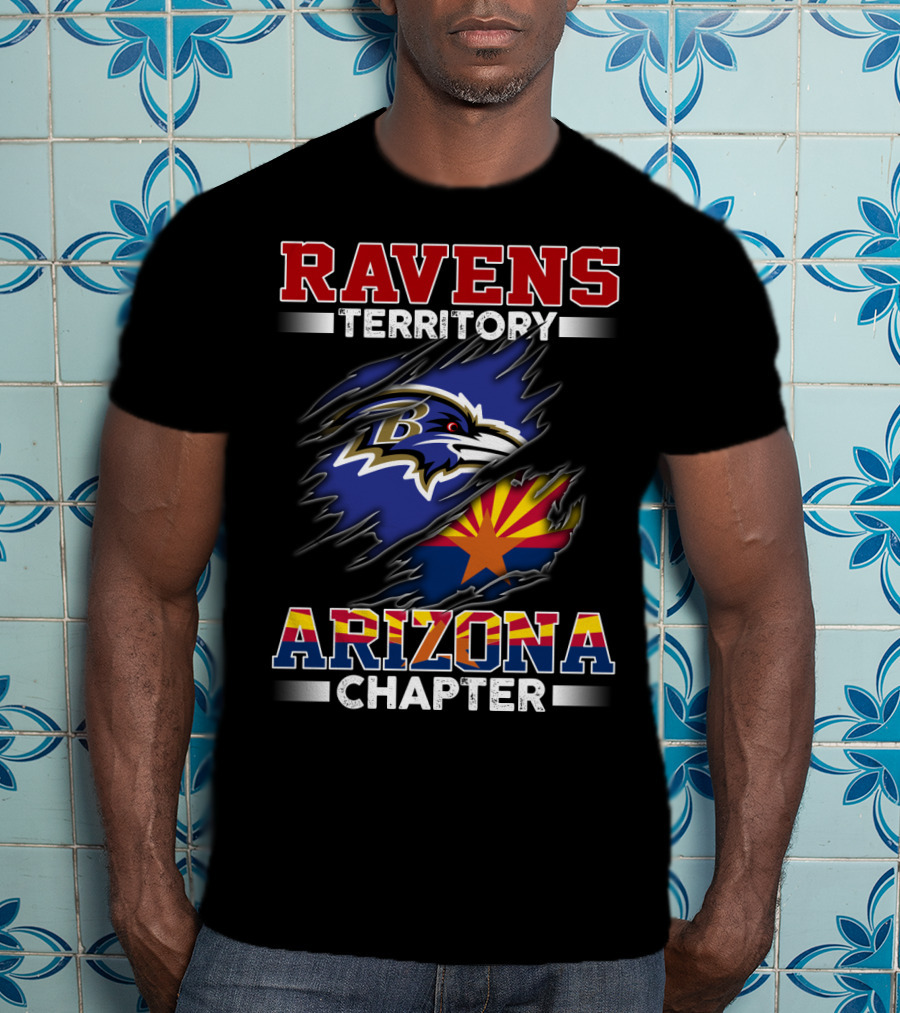 Ravens Territory Arizona Chapter Baltimore Ravens Logo Arizona Flag Elements T-Shirt