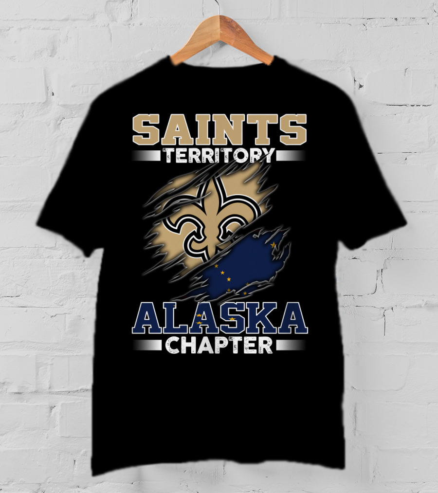 Saints Territory Alaska Chapter Fleur-De-Lis And Alaska Flag T-Shirt
