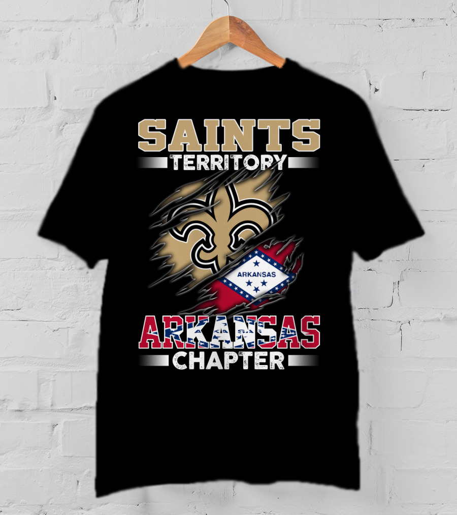 Saints Territory Arkansas Chapter Fleur-De-Lis Flag Integration T-Shirt