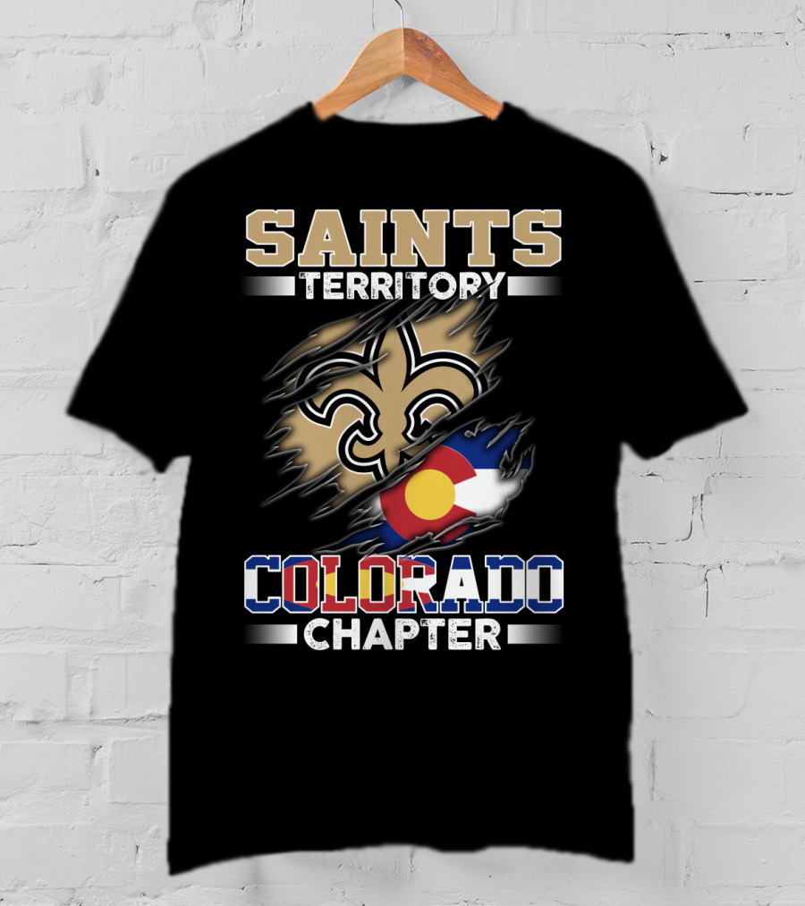 Saints Territory Fleur De Lis Colorado Flag Chapter T-Shirt