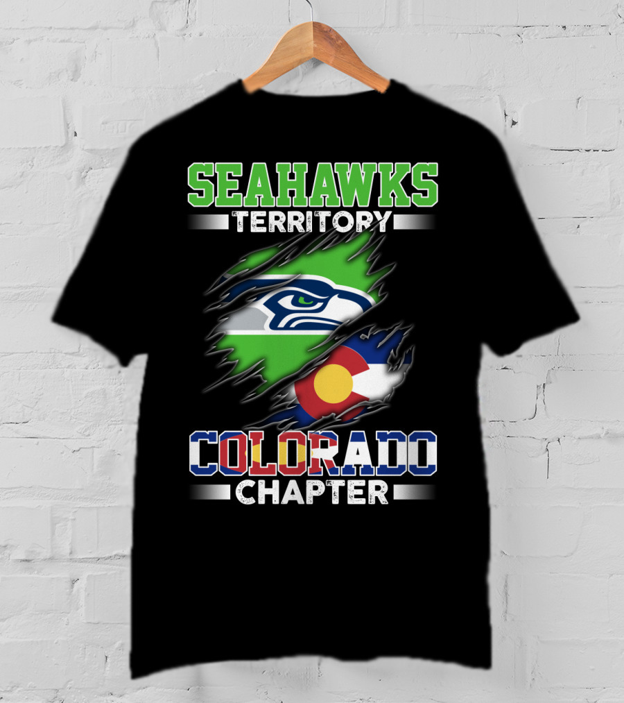 Seahawks Territory Colorado Chapter Seattle Logo Flag Интеграция T-Shirt