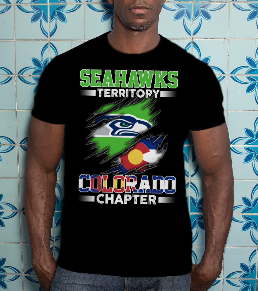 Seahawks Territory Colorado Chapter Seattle Logo Flag Интеграция T-Shirt