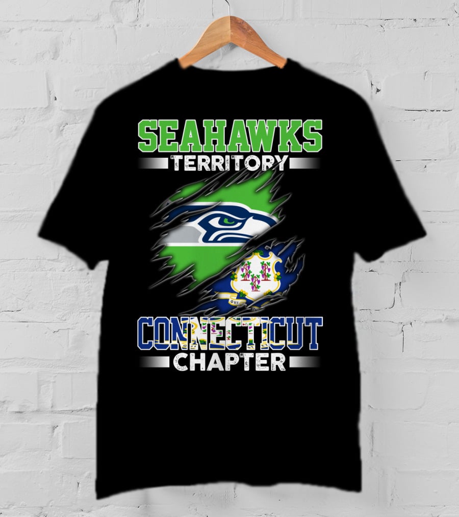 Seahawks Territory Connecticut Chapter Logo Rip T-Shirt