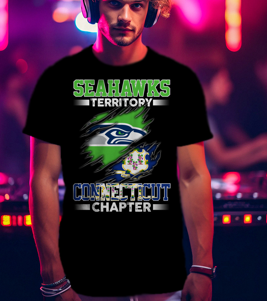 Seahawks Territory Connecticut Chapter Logo Rip T-Shirt