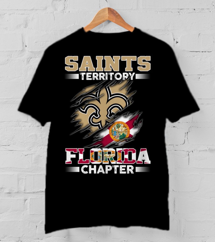 Saints Territory Florida Chapter State Seal And Symbols Torn T-Shirt
