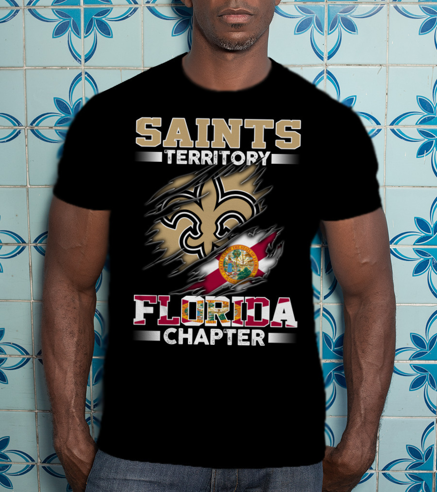 Saints Territory Florida Chapter State Seal And Symbols Torn T-Shirt