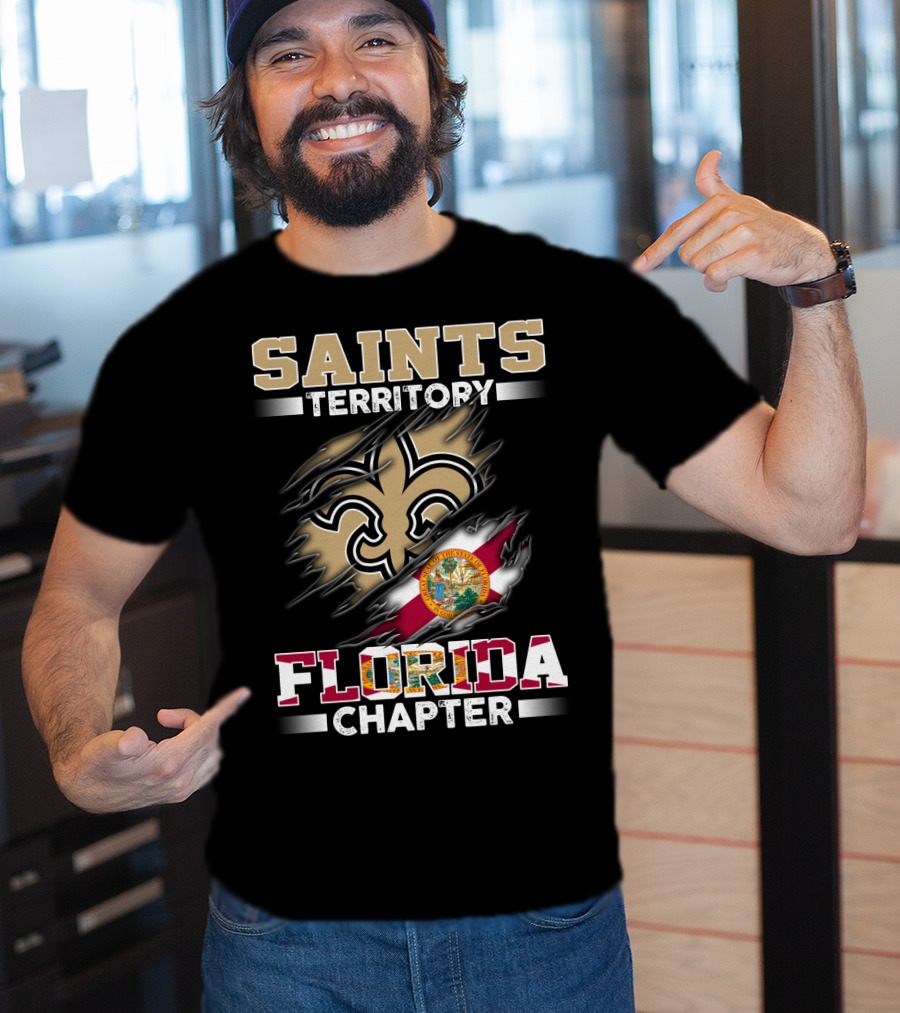 Saints Territory Florida Chapter State Seal And Symbols Torn T-Shirt