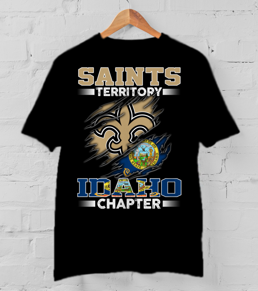 Saints Territory Idaho Chapter State Of Idaho Seal Fleur-De-Lis Symbol T-Shirt