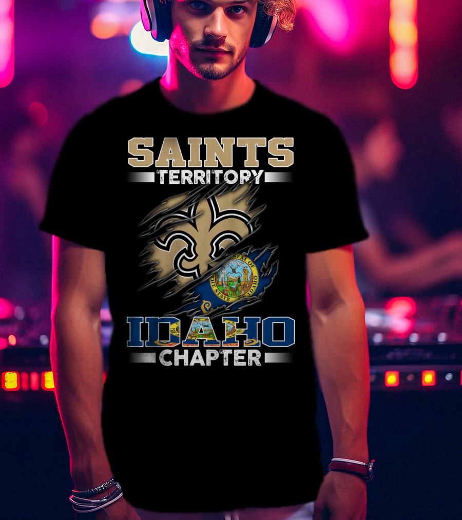 Saints Territory Idaho Chapter State Of Idaho Seal Fleur-De-Lis Symbol T-Shirt