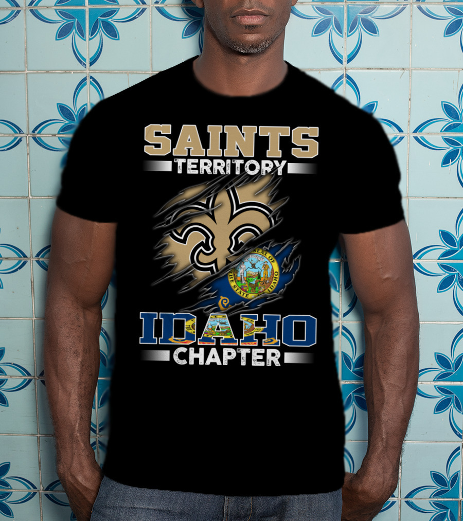 Saints Territory Idaho Chapter State Of Idaho Seal Fleur-De-Lis Symbol T-Shirt