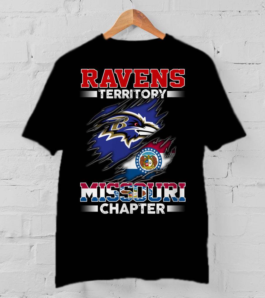 Ravens Territory Missouri Chapter State Flag And Team T-Shirt