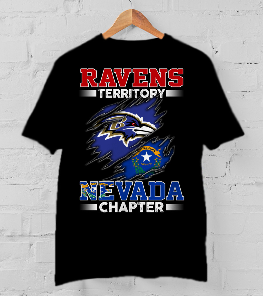 Ravens Territory Nevada Chapter Battle Born Flag T-Shirt